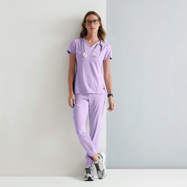 Жіночий медичний костюм Strech от Grey's Anatomy  фіолева фрезія