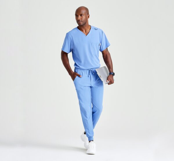 Мужской медицинский костюм Skechers голубой