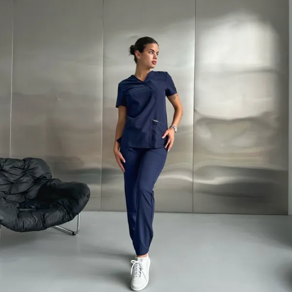 Жіночий медичний костюм Plum синій