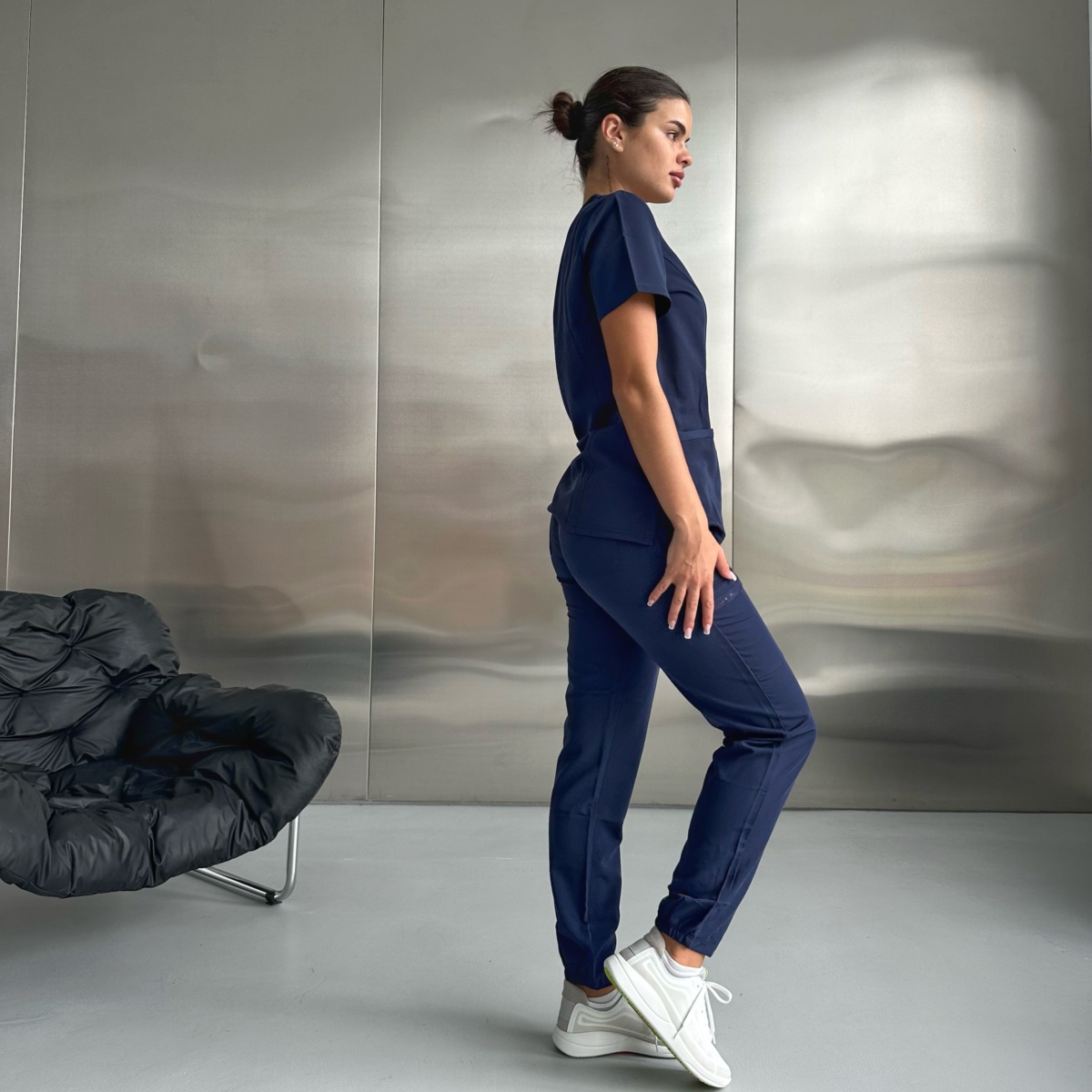 Жіночий медичний костюм Plum синій - Зображення 5