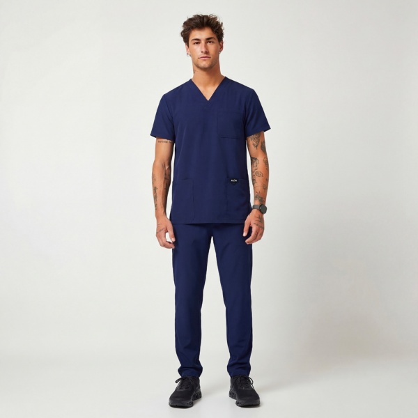 Мужской медицинский костюм Plum синий