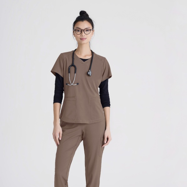 Женский медицинский костюм Grey's Anatomy бежевого цвета