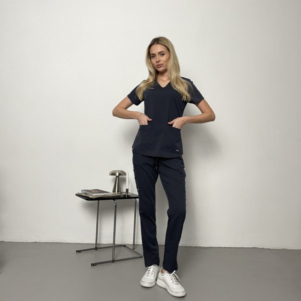 Жіночий медичний костюм Grey's Anatomy Strech графітовий