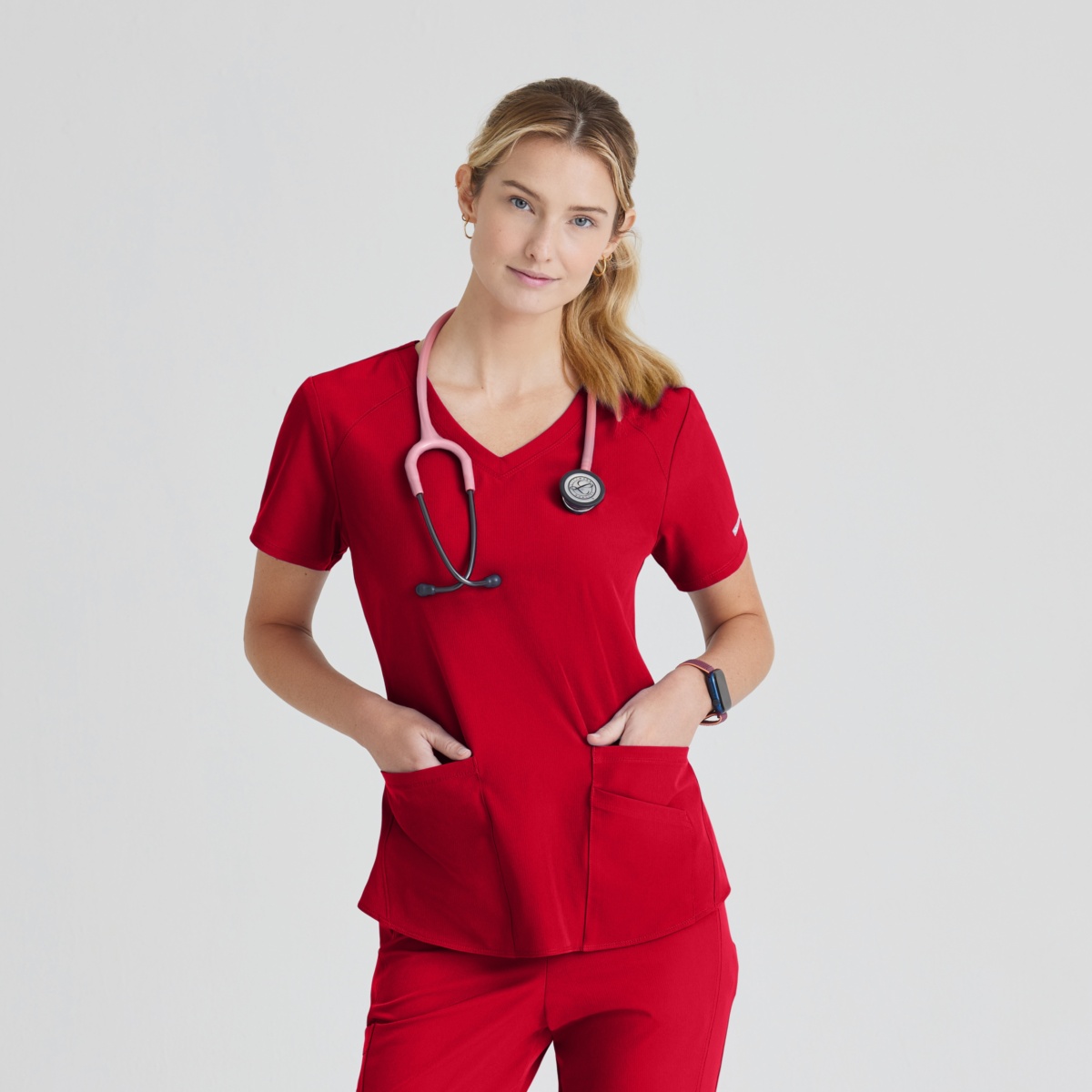 Жіночий медичний костюм Skechers червоного кольору - Зображення 6