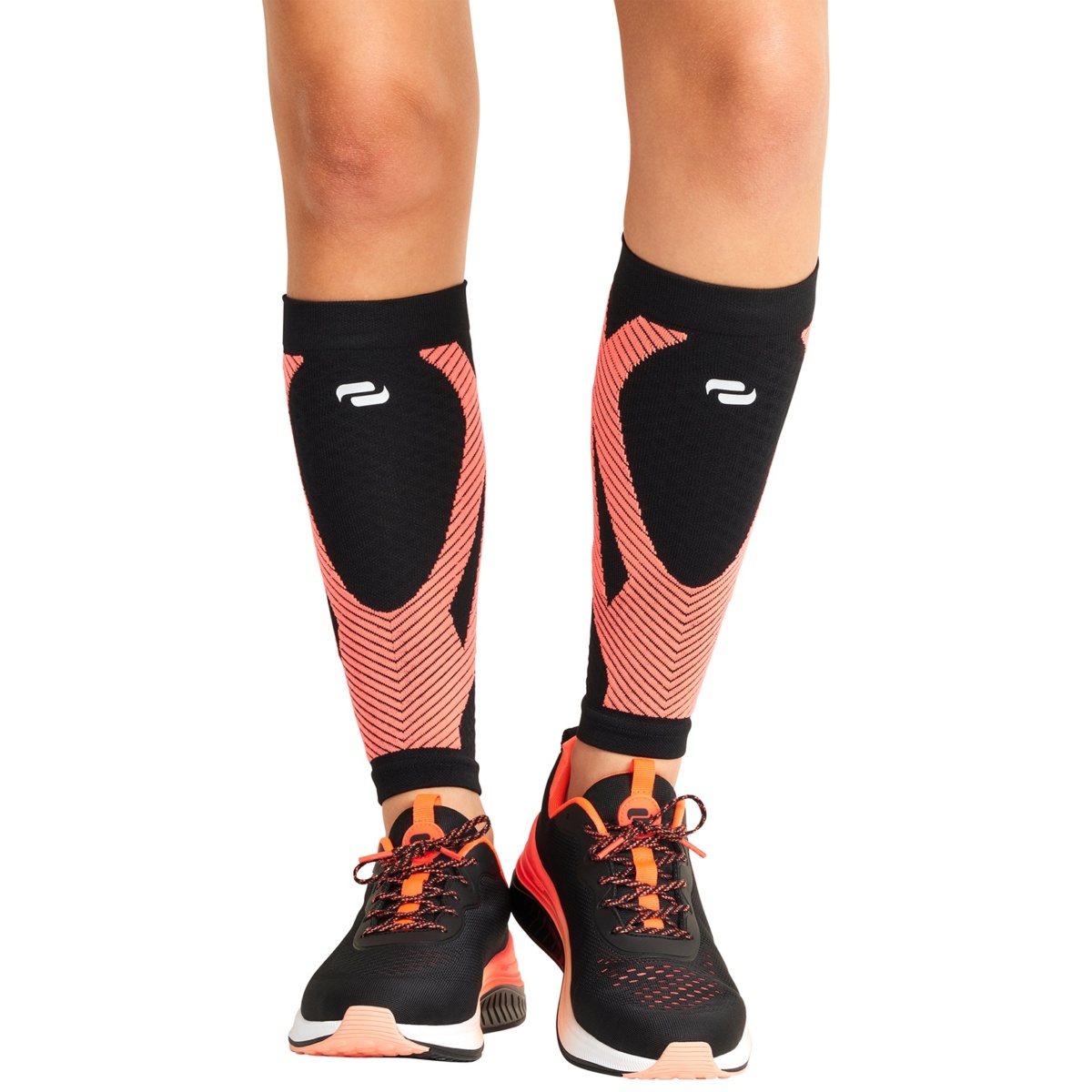 ELECTRIC_BKVO 2 Компресійні гольфи Infinity для литок чорні з помаранчевим - Зображення 1