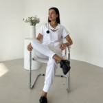 Женский медицинский костюм Grey's Anatomy Strech белого цвета