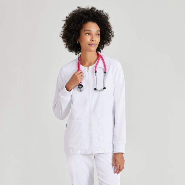 Жіноча медична куртка Grey’s Anatomy Stretch білого кольору