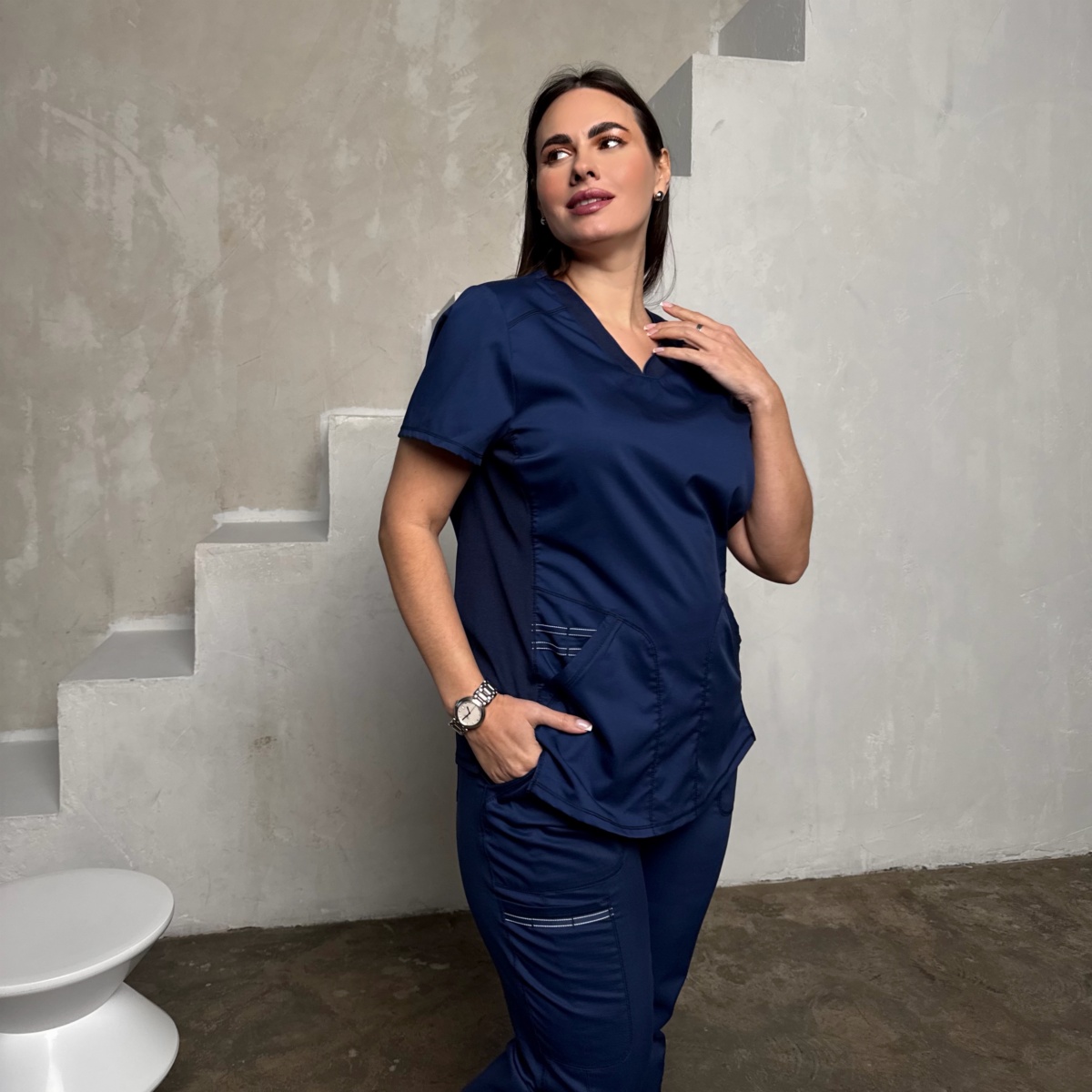 Женский медицинский костюм Cherokee синий — изображение 6