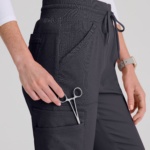 Жіночий медичний костюм Grey's Anatomy™ Spandex Stretch сірого кольору - Зображення 5