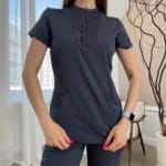 Женский медицинский костюм Grey's Anatomy™  Spandex Stretch серого цвета — изображение 6