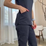 Женский медицинский костюм Grey's Anatomy™  Spandex Stretch серого цвета — изображение 7