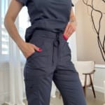Женский медицинский костюм Grey's Anatomy™  Spandex Stretch серого цвета — изображение 9
