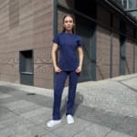 Жіночий медичний костюм Grey's Anatomy™ Spandex Stretch синього кольору