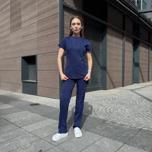 Жіночий медичний костюм Grey's Anatomy™ Spandex Stretch синього кольору