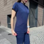 Жіночий медичний костюм Grey's Anatomy™ Spandex Stretch синього кольору - Зображення 5