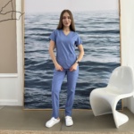 Женский медицинский костюм Grey's Anatomy Strech лилового цвета
