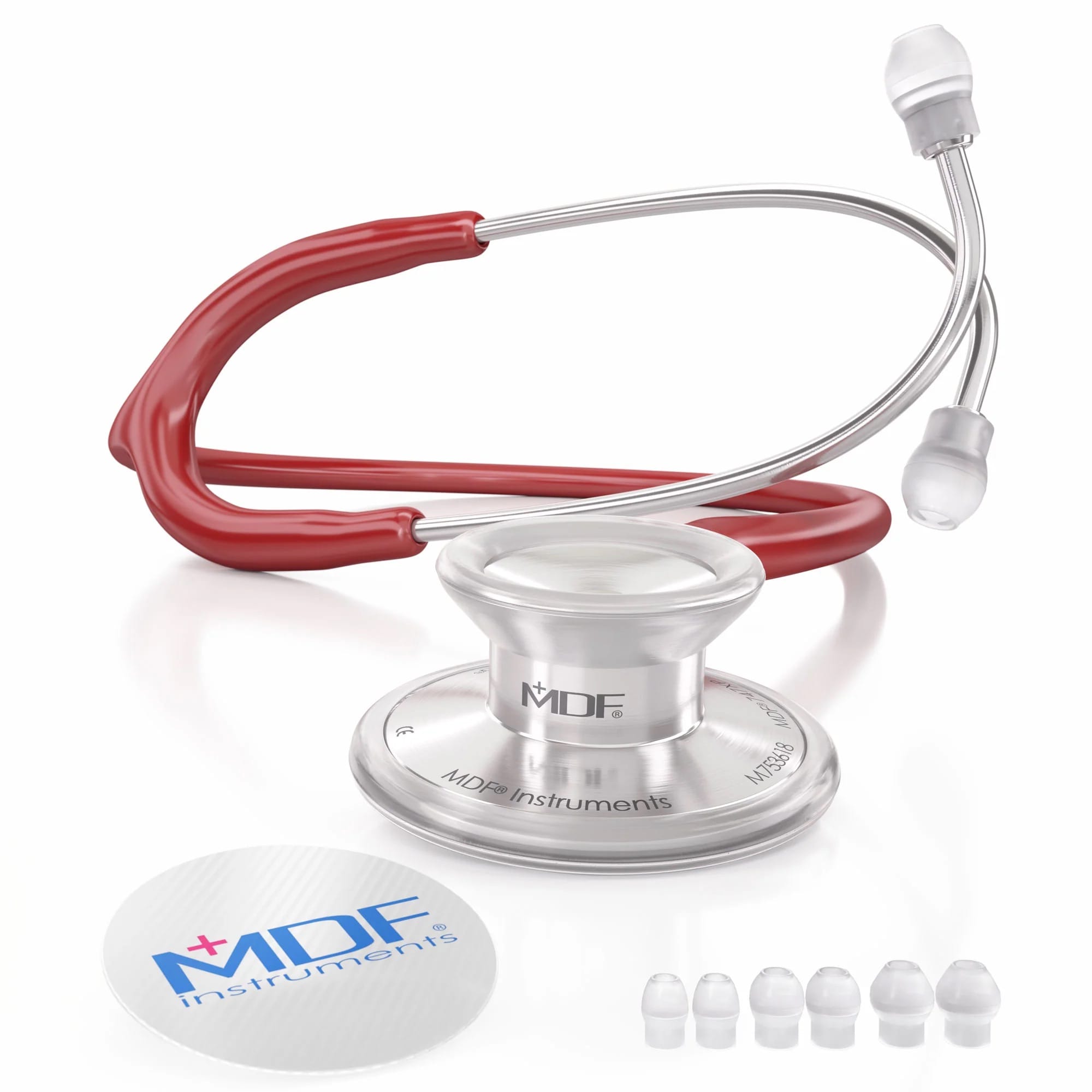 mdf-instruments-acoustica-red-stethoscope-burgundy-napa-dual-head-17 Стетоскоп общетерапевтический MDF Instruments MDF747XP-17 — изображение 1