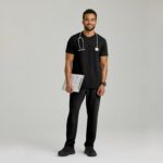 Чоловічий медичний костюм Skechers by Barco Slip-ins чорний, топ Rebound і прямі штани